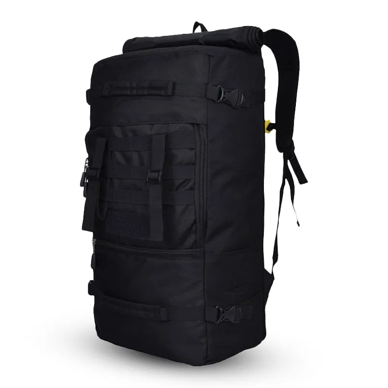 Нейлоновый 50л походный военный тактический рюкзак для альпинизма, Походов, Кемпинга, альпинизма, мужские спортивные сумки, 3D рюкзак - Цвет: Black