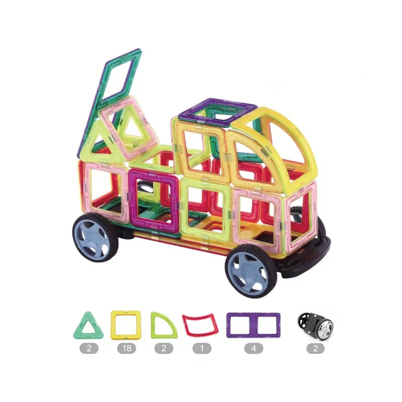 Mylitdear 25 шт. большой размер магнитные блоки Набор для детей кубики для обучения с колесами красочные кубики для игр строительные игрушки набор