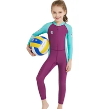 Цельный Детский костюм для дайвинга Детский Гидрокостюм с длинными рукавами, сохраняющий тепло, с защитой от УФ-лучей, купальник для серфинга, спортивная одежда для подводного плавания