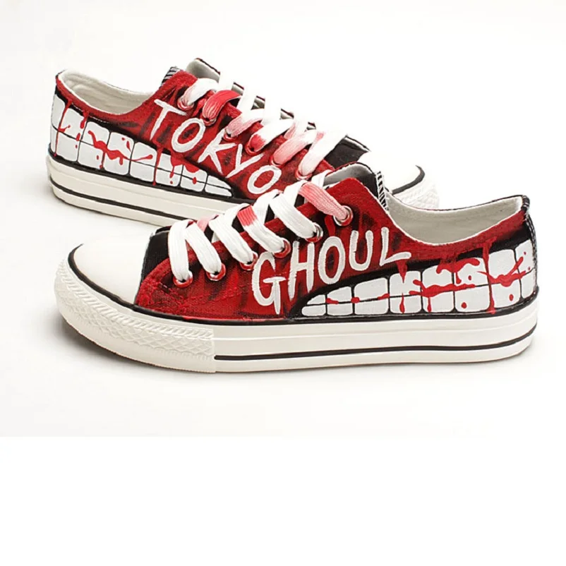 

High-Q Unisex Anime 3D Tokyo Ghoul Sasaki Haise Kaneki Ken Punk Rock Casual Canvas Shoes Student plimsolls rope soled shoes