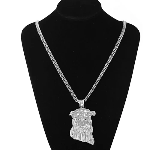 2 Стилей Моды Иисус Кусок Горный Хрусталь Кулон Iced Out Сеть Хип Хоп Ожерелье| |