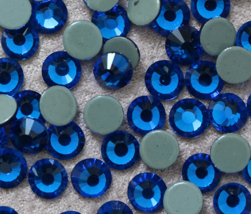 

Top quality flat back Hotfix rhinestones! Capr Blue color iron on crystal with strong grey glue super shine