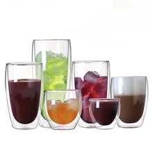 1 шт., 80-650 мл, высокое боросиликатное стекло, двойная стенка, кофейная чашка, ежедневная посуда для напитков, чашка для сока, личная вода, чай, молоко, подарочный набор