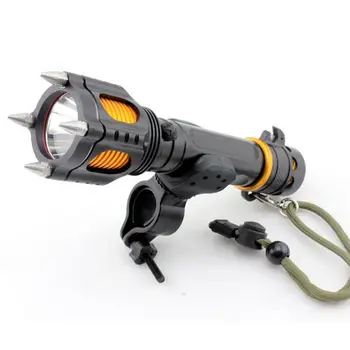 

10psc/lot Self Defense 2 Switch 5 Modes 2000Lumen Audible Alarm Tactical T6 LED Torch Flashlight With Attack Head