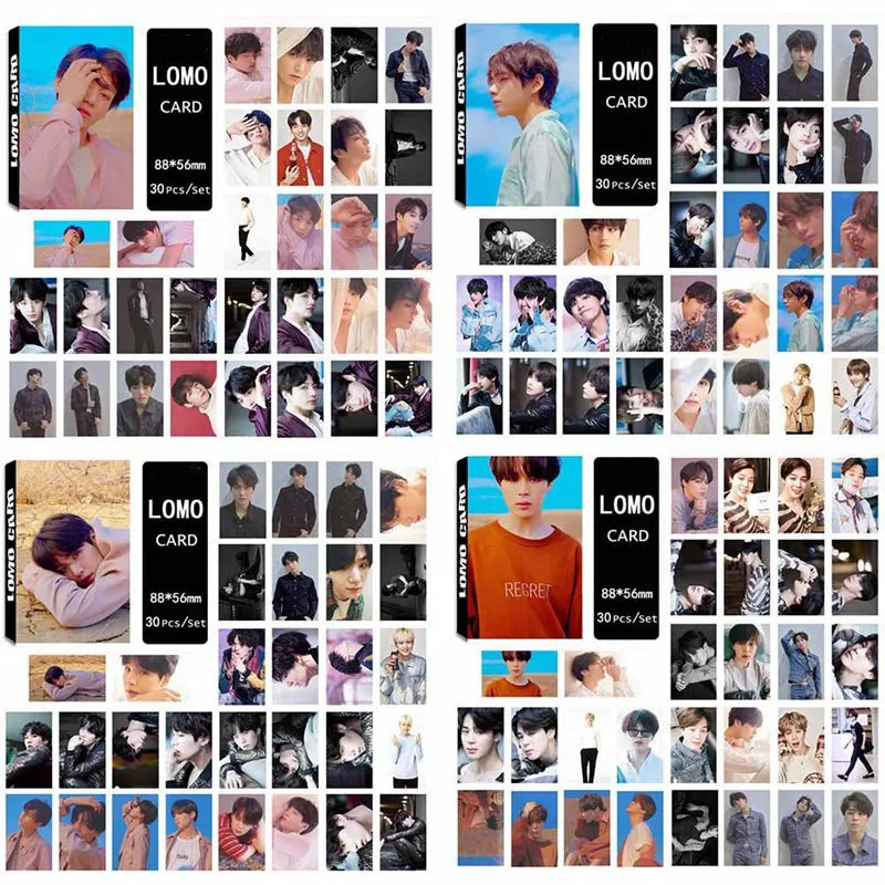 

30Pcs/set Kpop Star Boy Group Fake Love Ablum Picture Photo Cards LOMO Card Postcard Decoration Stationery Fans Supplies Gifts