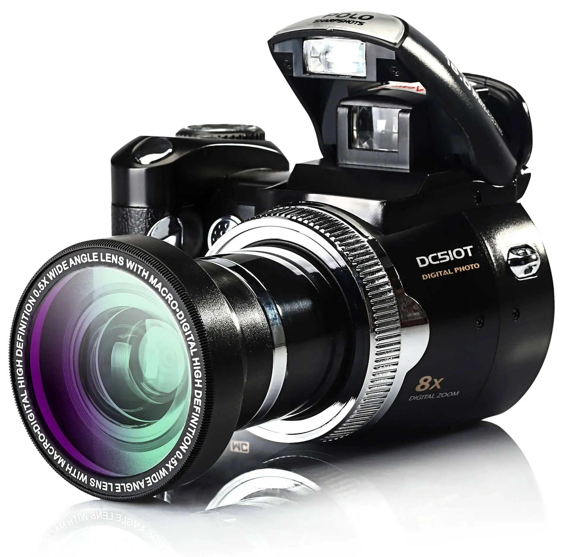 

DC510T digital camera High-definition camera telescopic lens Wide Angle lens