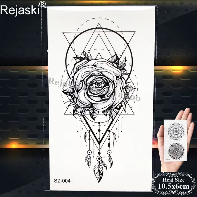Rejaski Geometric Line Wolf Tattoo Stickers Women Body Art Drawing Temporary Tattoo Men Fierce Arm Fake Tatoo Jungle Small Paste Temporary Tattoos Aliexpress