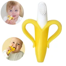 Safety Banana Baby Teether Teething Toothbrush Infant Silicone Teether Stick Chews Teething Rings Hygiene Eco-Friendly Baby Toys