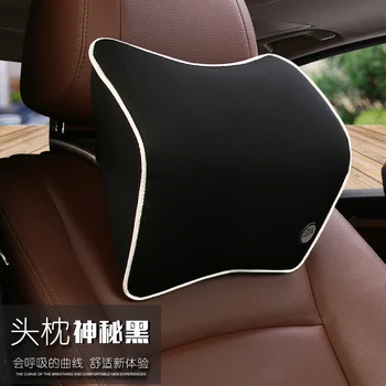 

KKYSYELVA 1PCS Space Memory Foam Car Neck Pillow Head restraint in the car Headrest pillow automobile Auto neck pillow leather
