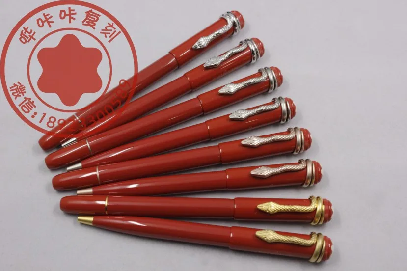 

2018 New 110 anniversary Red Roller Pen Ballpoint Pen Snake Clip in vintage pen