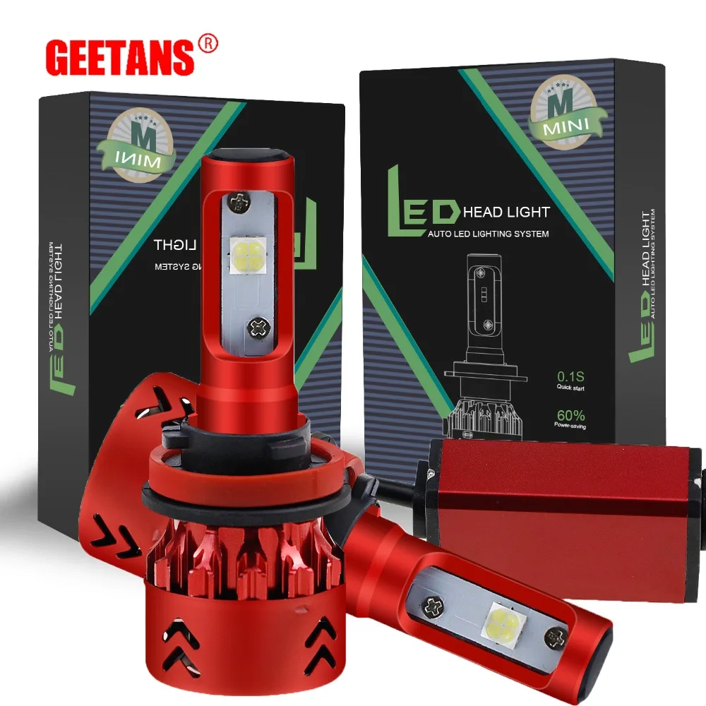 Geetans Тип Мини светодиодный фар автомобиля лампы H4 H7 H11/H8/H9 H1 9005 9006 H3 60 Вт/заданная величина 9600LM 6500 к авто светодиодный свет