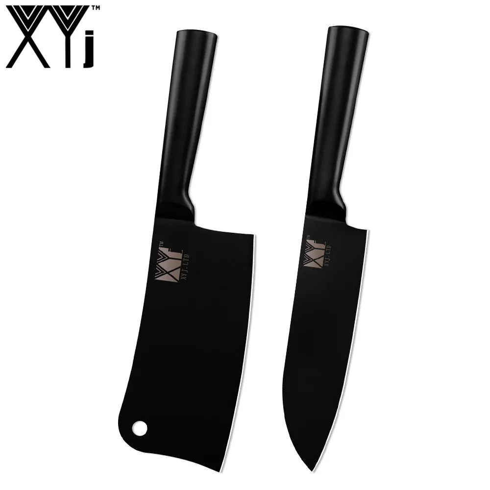 XYj 4 шт. набор ножей из нержавеющей стали 6,5 ''Кливер 6,5'' разделочный 7 ''сантоку 5'' универсальный нож кухонный инструмент для мяса, рыбы, стейка - Цвет: E.2PCS SET