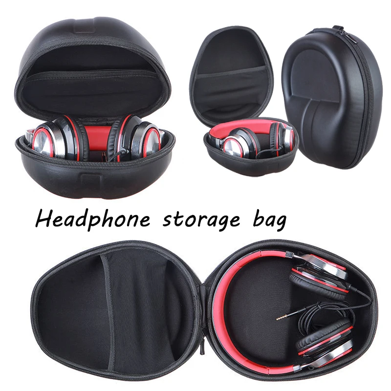 Portable EVA Headphone Earphone Headset Carrying Hard Case Zip Bag Storage Box