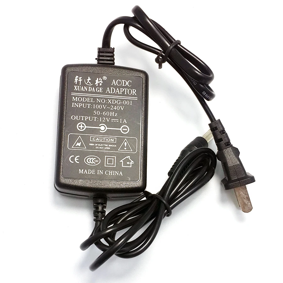

100-240V AC to 12V 1A DC Power adapter, switch power supply with plug AC to DC adapter Circular output plug