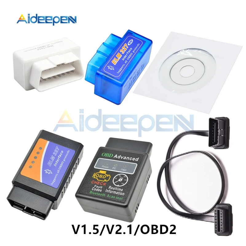 Мини ELM327 wifi Bluetooth V1.5 V2.1 OBD2 автомобильный диагностический сканирующий инструмент ELM 327 16Pin штекер-Женский кабель для Android OBDII протокол
