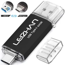 LEIZHAN 128 ГБ USB флеш-накопитель type-c фотошоп 64 ГБ 32 ГБ 16 ГБ флеш-накопитель Высокоскоростной USB 3,0 флеш-накопитель 256 Гб карта памяти USBC ключ