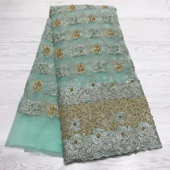 

Cassie 2019 Newest Arrival French Hand-make Beaded Lace Fabric Fashion Bright African Nigerian Lace Fabric For Party Dress