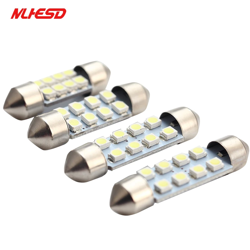 10 шт. белый купол гирлянда светильник c5w C10W автомобиль led 3528 1210 8 SMD 31 мм 36 мм 39 мм 41 мм авто двери светодиодные лампы для чтения бардачок светильник