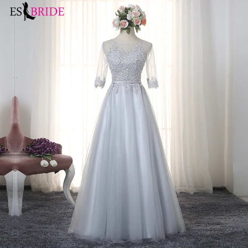 

Long Evening Dresses Simple Round Collar Plus Size Weddings Events Special Occasion Dresses Formal Elegant Evening Dress ES1182