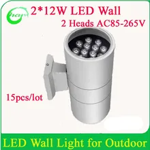 Сильный Алюминиевый фитинг, высокая мощность 24 Вт открытый светодиодный настенный светильник, светодиодный вверх-вниз свет, хорошее качество AC85-265V