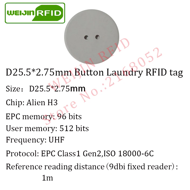 UHF RFID tag laundry PPS button Washable heat resisting 915m 868m 860-960M Alien Higgs3 EPC Gen2 6C smart card passive RFID tags