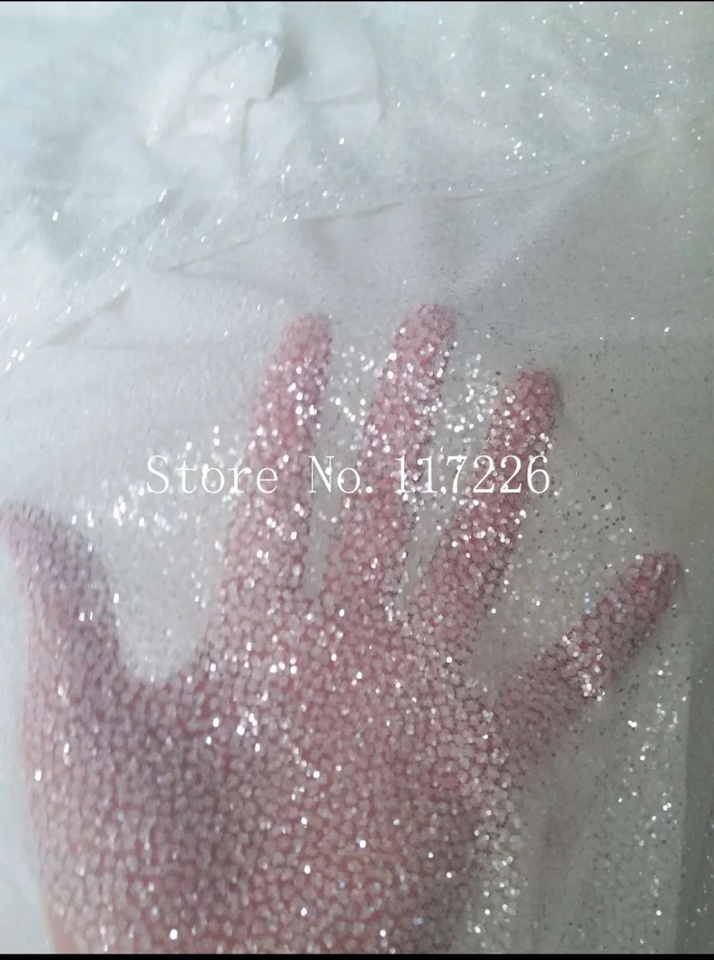 Новейшие африканские блестки тюль сетка ткань сверкающие JRB-42050 клееные блестки кружевная ткань в прозрачном белом цвете