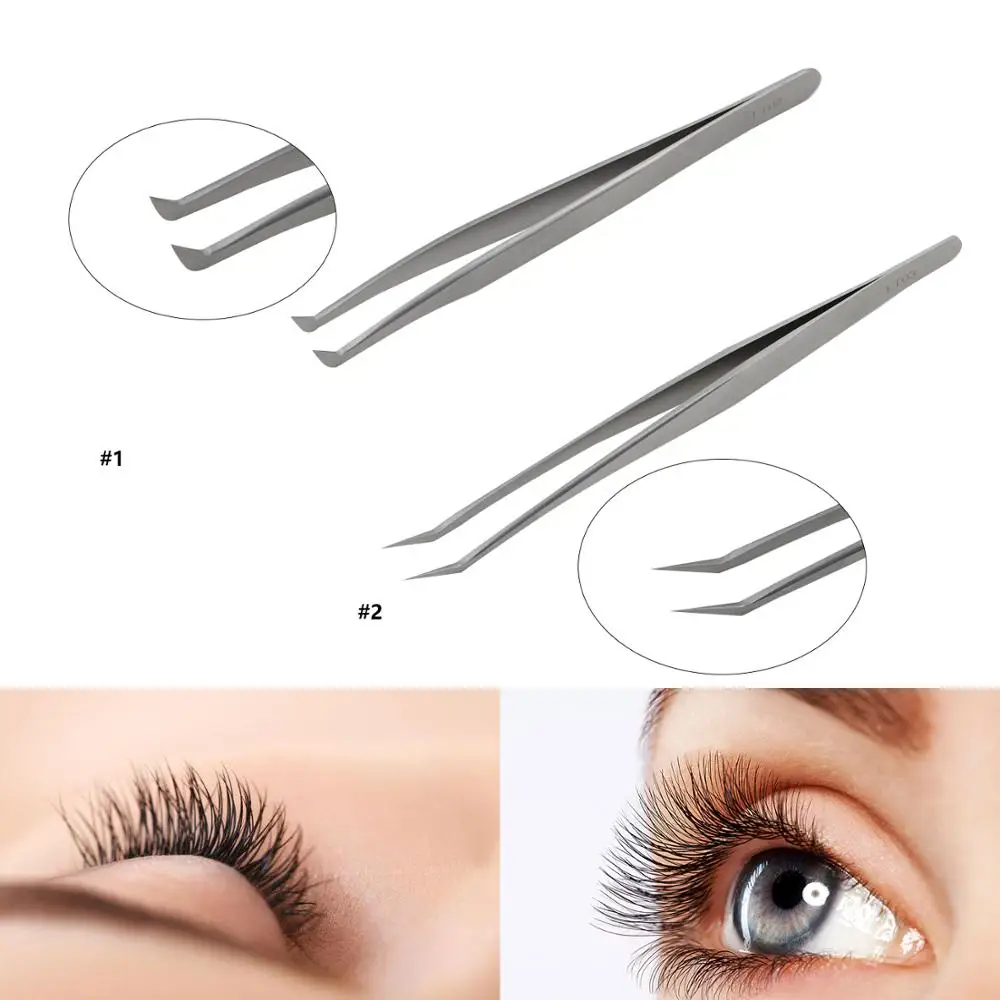 

Stainless Tweezers for Eyelash Extension LT series of eyelash Straight curved tip tweezers