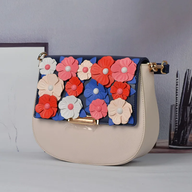 

Luxury Handbags Women Shoulder Bags Designer Bump Color Flower Crossbody Bags High Quality Small Summer Side Bags for Ladies