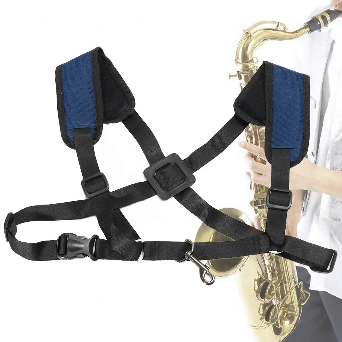 Шьет-Регулируемый мягкий саксофон ремень наплечный ремень саксофон для альт