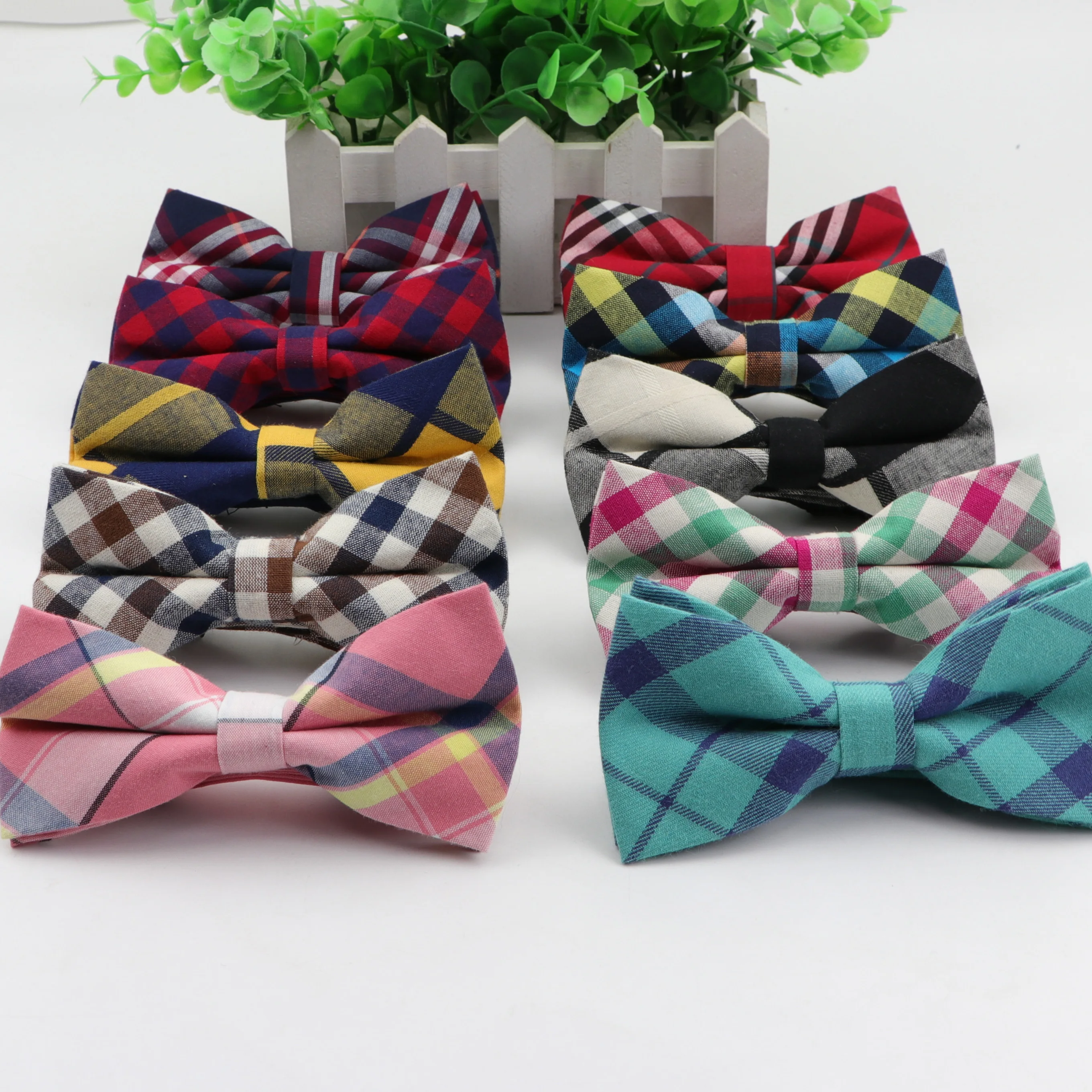 

Striped Bowtie Men Tuxedo Cotton Designer Colorful Butterfly Plaid Bowties Wedding Party Casual Cravat Bow Tie