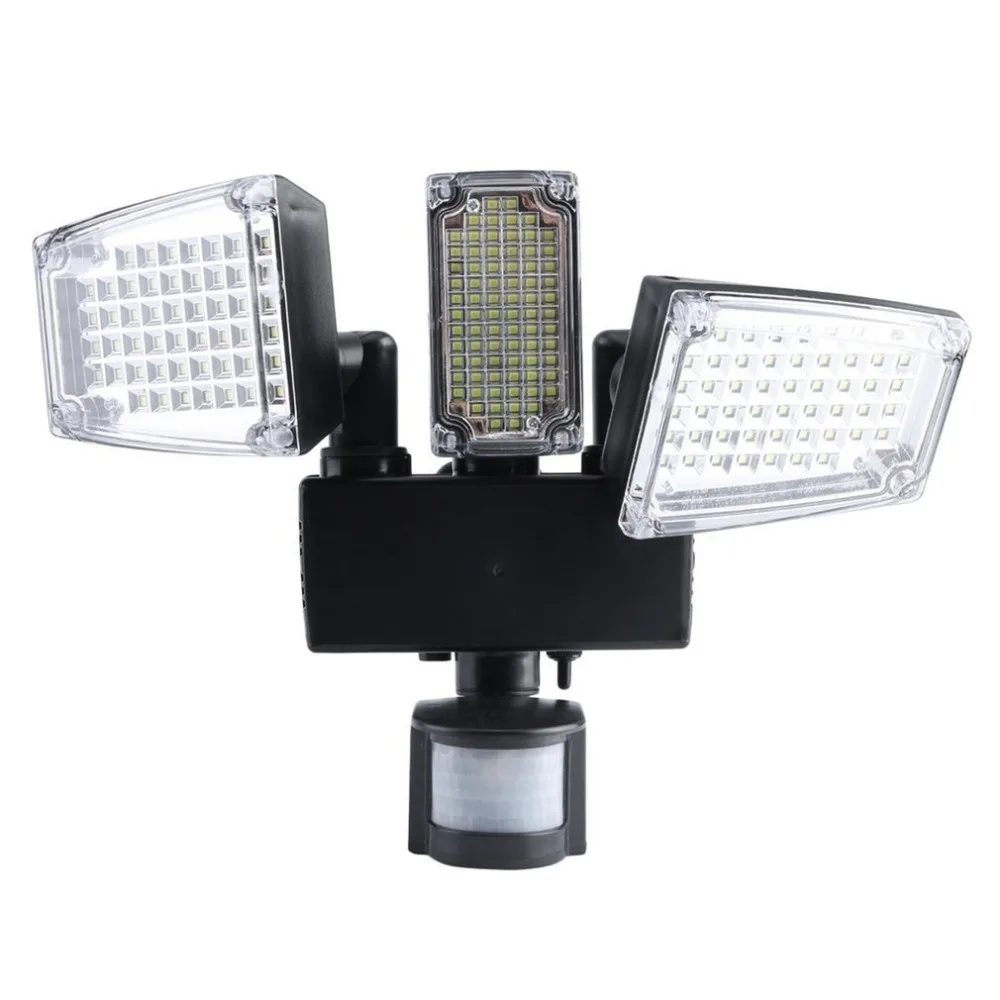 

178 LEDs Solar Power Light Panel Flood PIR Motion Sensor Three Heads Outdoor Waterproof Garden Wall Mounted Solar Lamp Lighting