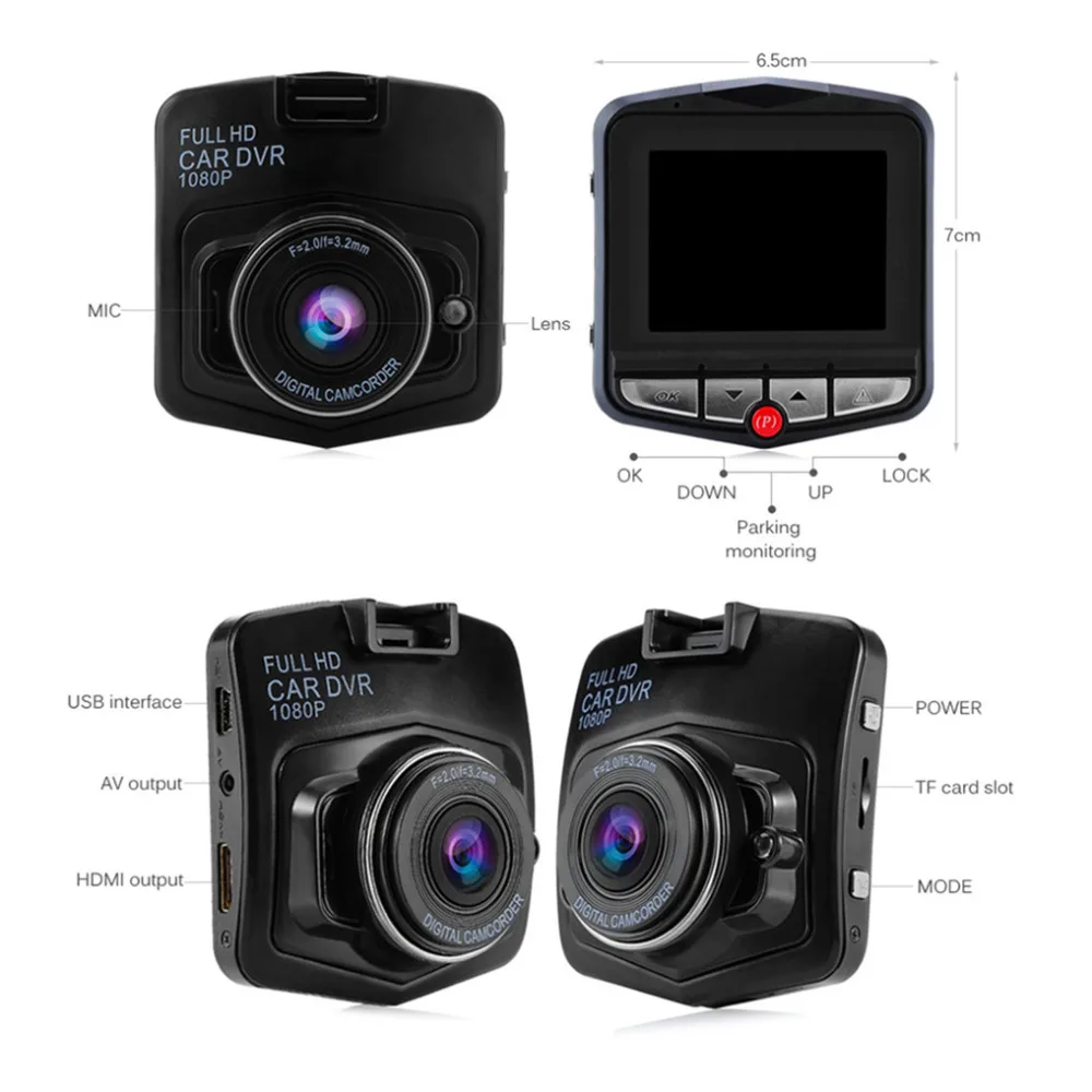 Support Russian Language Zeepin Mini Car DVR Camera GT300 Camcorder 1080P Full HD Video Registrator Recorder G-sensor Dash Cam