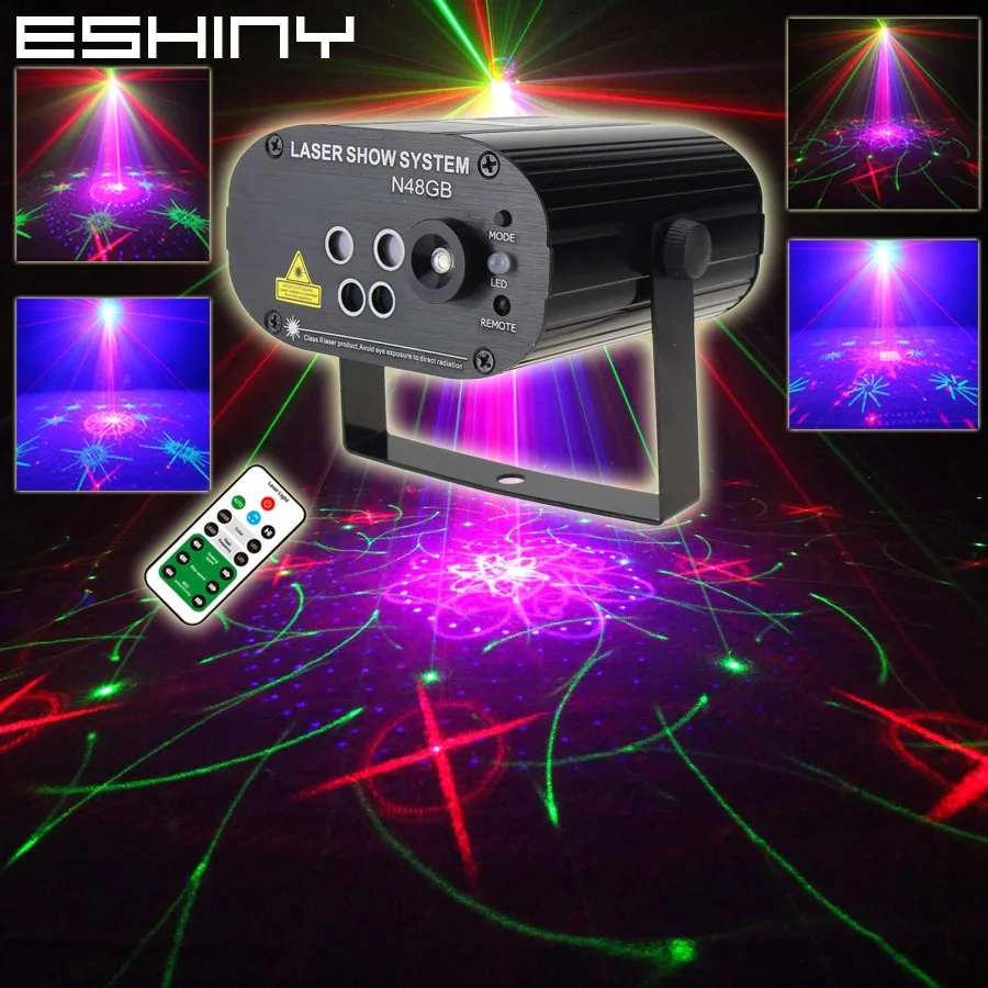 ESHINY Mini 5 Объектив RGB лазер 128 узоры проектор синий светодиодный клубный бар DJ диско Рождественская Танцевальная вечеринка сценический светильник шоу 5RGB128