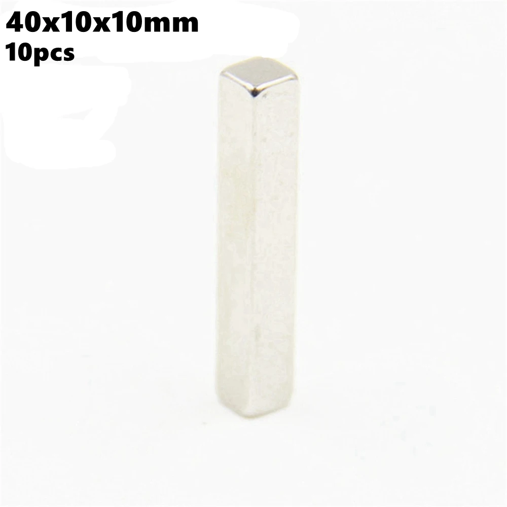 

10pcs 40*10*10 Super Powerful Strong Bulk Small Block NdFeB Neodymium Magnets 40mm x 10mm x 10mm N35 Rare Earth NdFeB
