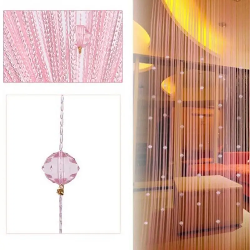 

Good quality New 1* 2m Crystal Bead Fringe Curtain String Curtain Home Living Room Bedroom Decoration