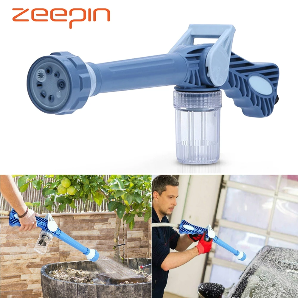 

8 in 1 High Pressure Water Sprayer Gun with Soap Dispenser Standard Hose Adapter for Car Home Garden Cleaning Washing Tool