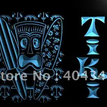 LB584-Surf Tiki Бар Маска Дерево Декор светодиодный неоновый свет знак