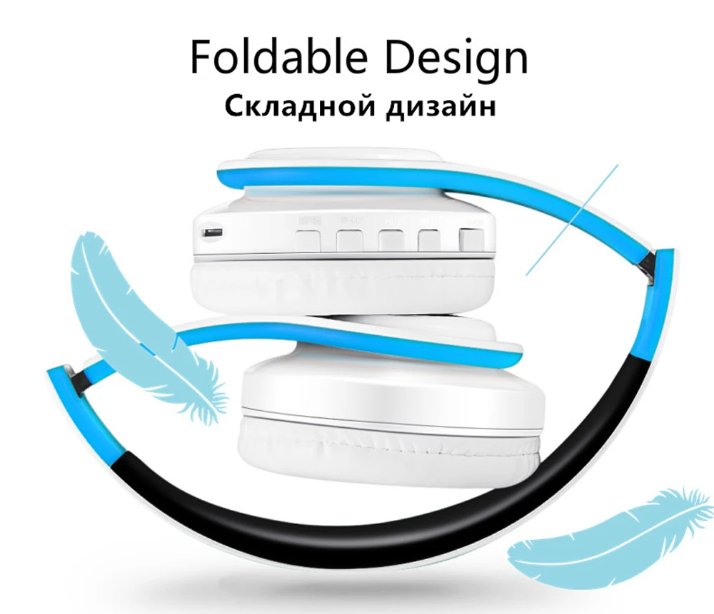 Wireless Bluetooth Headphone Foldable Stereo Headset with Mic Support FM radio TF AUX Handsfree Equalizer Music Earphone Earbuds (15)