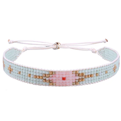 KELITCH Charm Bracelets Girls MIyuki Beaded Exquisite Friendship Bracelet New Crystal Bracelets - Окраска металла: AZXK-181603F