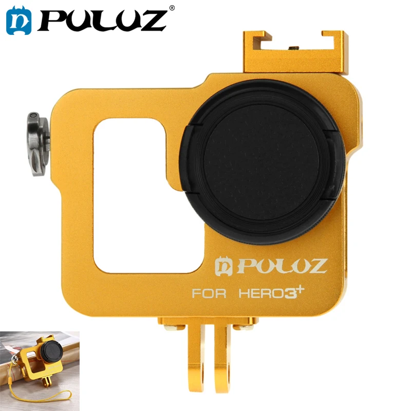 

PULUZ Housing Shell Set For Go Pro CNC Aluminum Alloy Protective Cage+37mm UV Lens Filter&Lens Cap For GoPro Black/Blue/Red/Gold