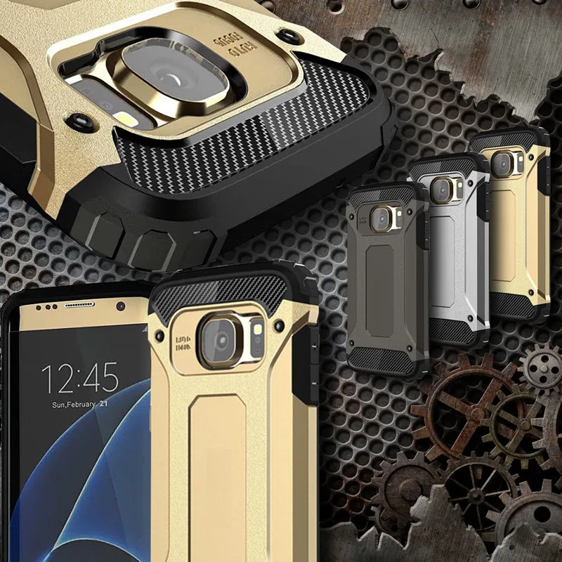 

Luxury Tough Slim Durable Armor Phone Case For Samsung Galaxy S8 S9 Plus S5 S6 S7 Edge Hybrid TPU+PC Shockproof Protective Cover