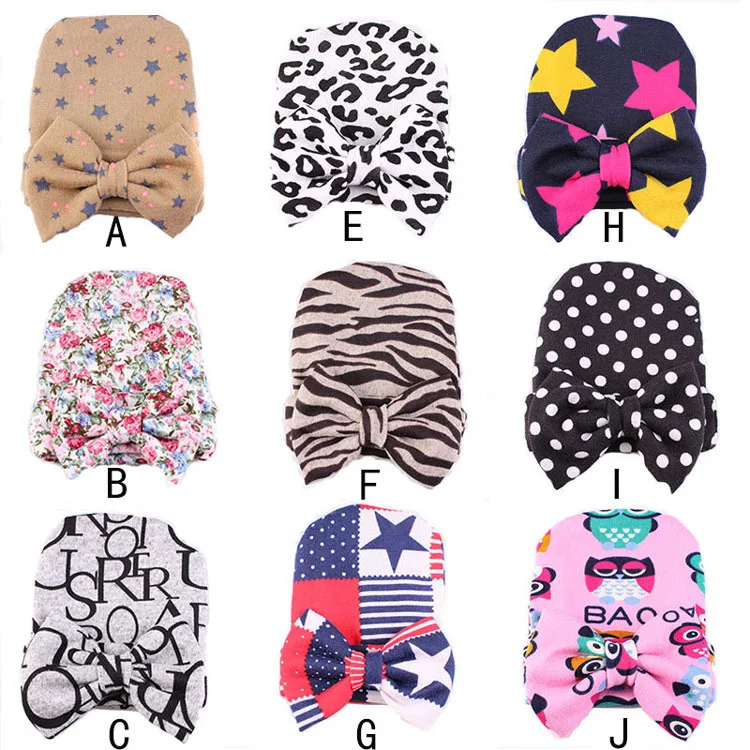 

1pc Newborn Infant Baby Cotton Knitted Beanie Hat Big Bowknot Cute Hospital Hat Knit Winter Warm Beanie Cap 9 Colours U-pick