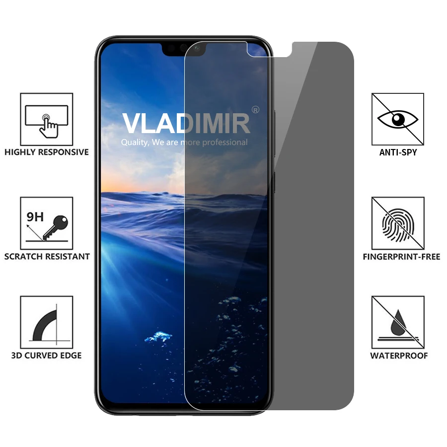 Jappinen анти шпионское надежное закаленное стекло для huawei Honor 8X 7X Наслаждайтесь Max