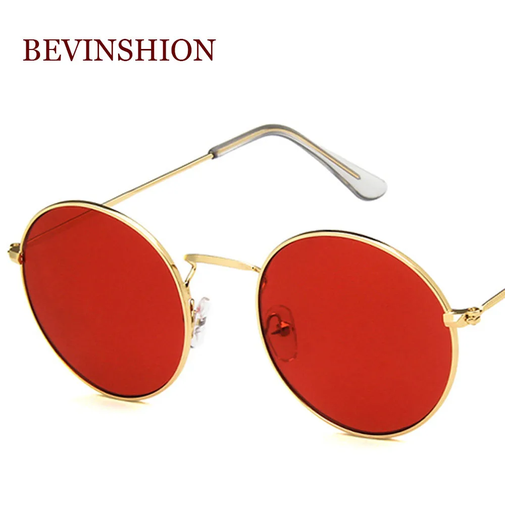 Винтажные классические металлические круглые солнцезащитные очки для мужчин, маленькие, новинка, ретро бренд Prince, красные, оранжевые, розовые, прозрачные очки, женские оттенки, UV400