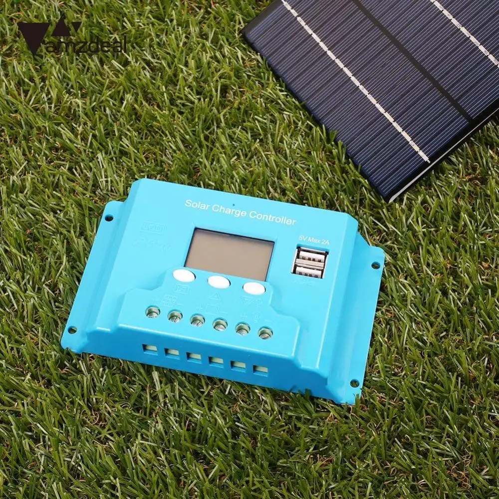 amzdeal 10A LCD Solar Panel Regulator Charge Controller Solar System