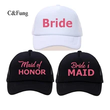 C& Fung дизайнерские шляпы для подружки невесты, девичник, вечерние кепки, неоновые, розовые, с текстами, сетчатые кепки для невесты