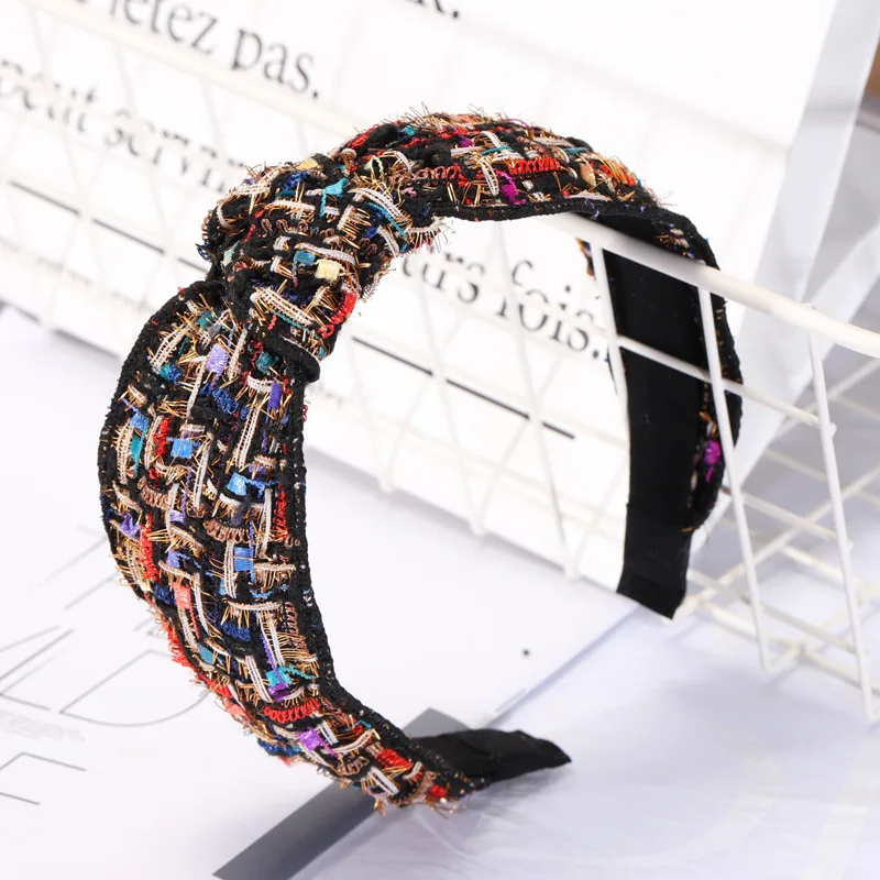 

Hot New Hair Hoop Chinese Style Vintage Classic Personality Joker Kink Wide Side Headband Hair Card Woman's Head Jewelry Turban
