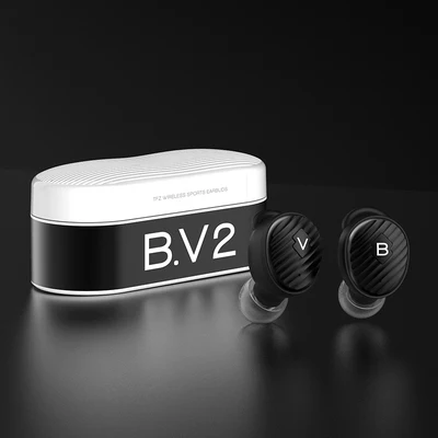 TFZ B. V2 5,0 True Bluetooth Беспроводные наушники с двойным микрофоном BV2 IPX5 водонепроницаемые спортивные наушники-вкладыши TWS с зарядным устройством - Цвет: Black