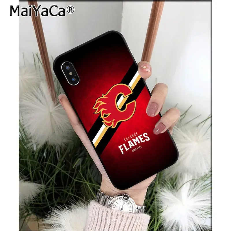 MaiYaCa Calgary Flames ТПУ Мягкие аксессуары для телефонов чехол для телефона для Apple iPhone 8 7 6 6S Plus X XS MAX 5 5S SE XR Чехол для мобильного телефона s - Цвет: A11