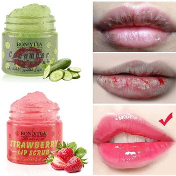 

Strawberry Cucumber Gentle Lip Mask For Lip Plumper Moisture Lighten Lip Lines Essence Exfoliating Anti-Ageing Scrub Lip Film